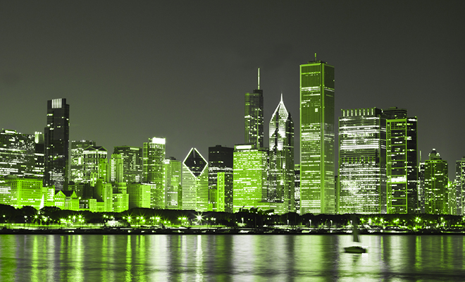 Chicago on St Patrick's Day 